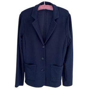Tahari Navy Blazer Super Soft Stretch Cotton, 3 button w pockets💙